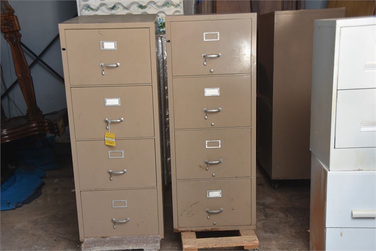 Three (3) Fire Rated Metal Filing Cabinet $100