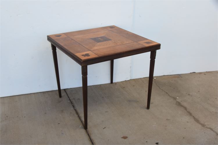 Vintage Marquetry Inlaid Card Table $80