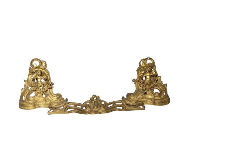 Pair of Louis XV Style Ormolu Chenets