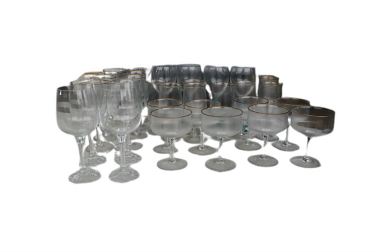 $20 Fostoria Crystal Wine Glasses with Silver Rim