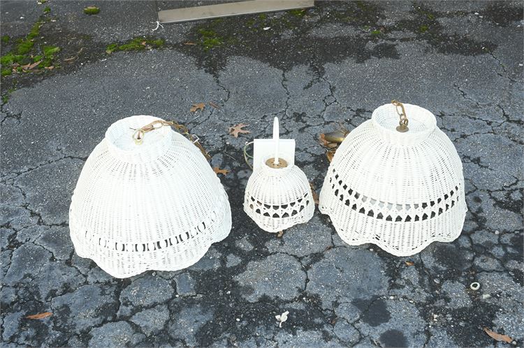 $25 Three (3) Wicker Lampshades