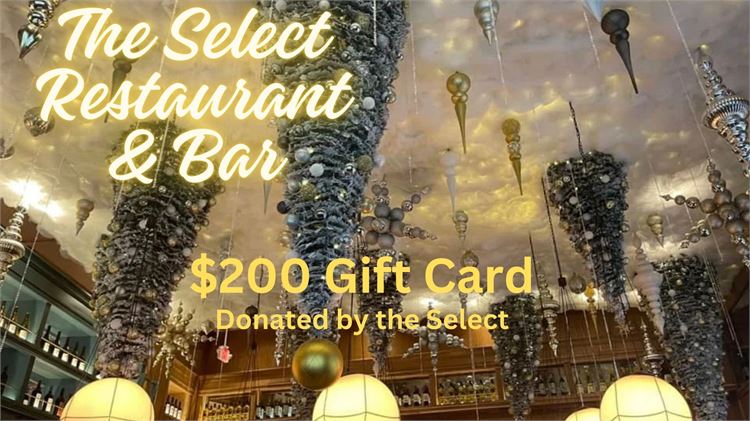 The Select Restaurant $200 Gift certificate