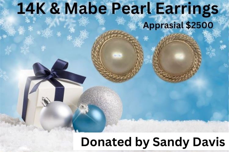 14K and Mabe Pearl Earrings